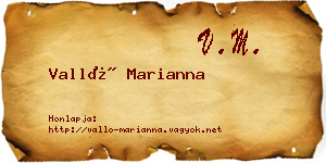 Valló Marianna névjegykártya